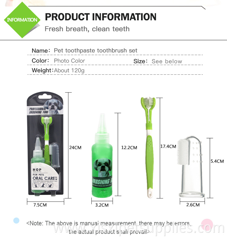 Factory Wholesale LOW MOQ Pet Cat Dog Toothbrush And Toothpaste Set